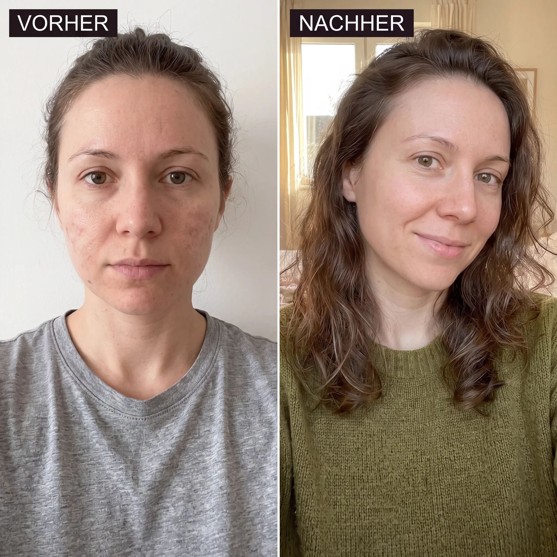 Vorher-Nachher-Vergleich der Hautstruktur